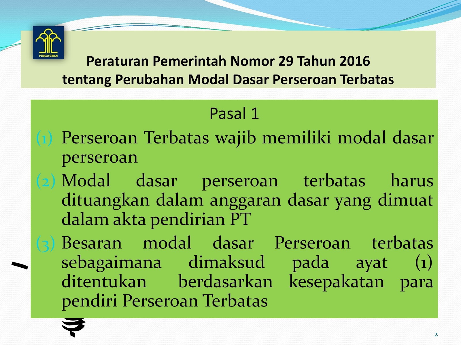 Peraturan Pemerintah Nomor 29 Tahun 2016 Tentang Perubahan