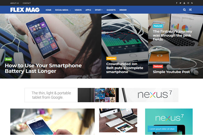 FlexMag - Responsive Magazine Blogger Template