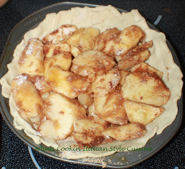 this is a homemade pie crust with apples in it ready to bake
