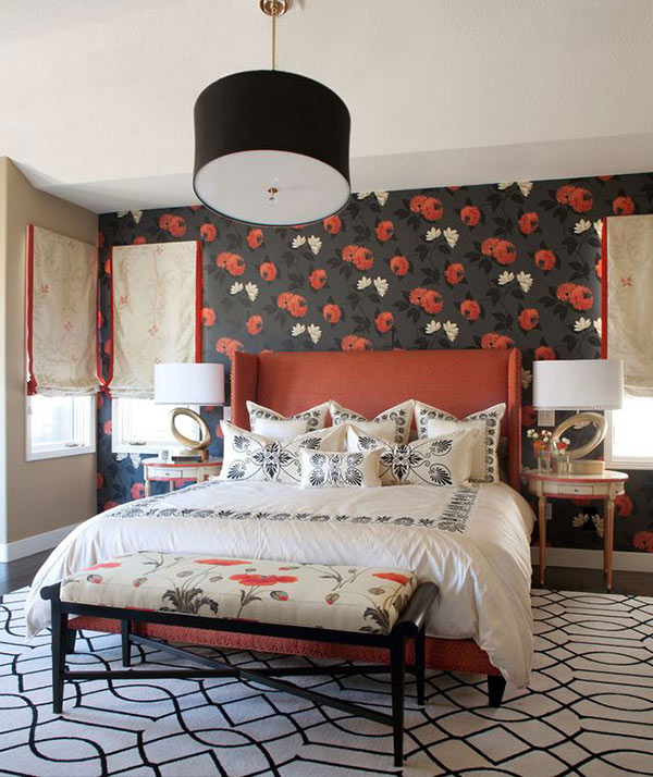  Wallpaper  dinding kamar  tidur  motif  bunga  Kumpulan 