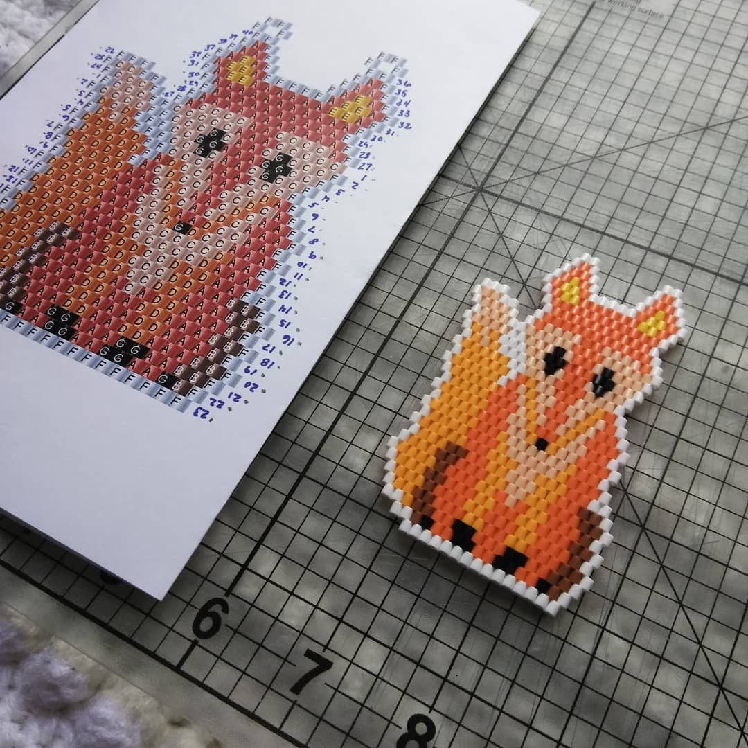 Brick Stitch Bead Patterns Journal Adorably Cute Fall Fox Earring Free