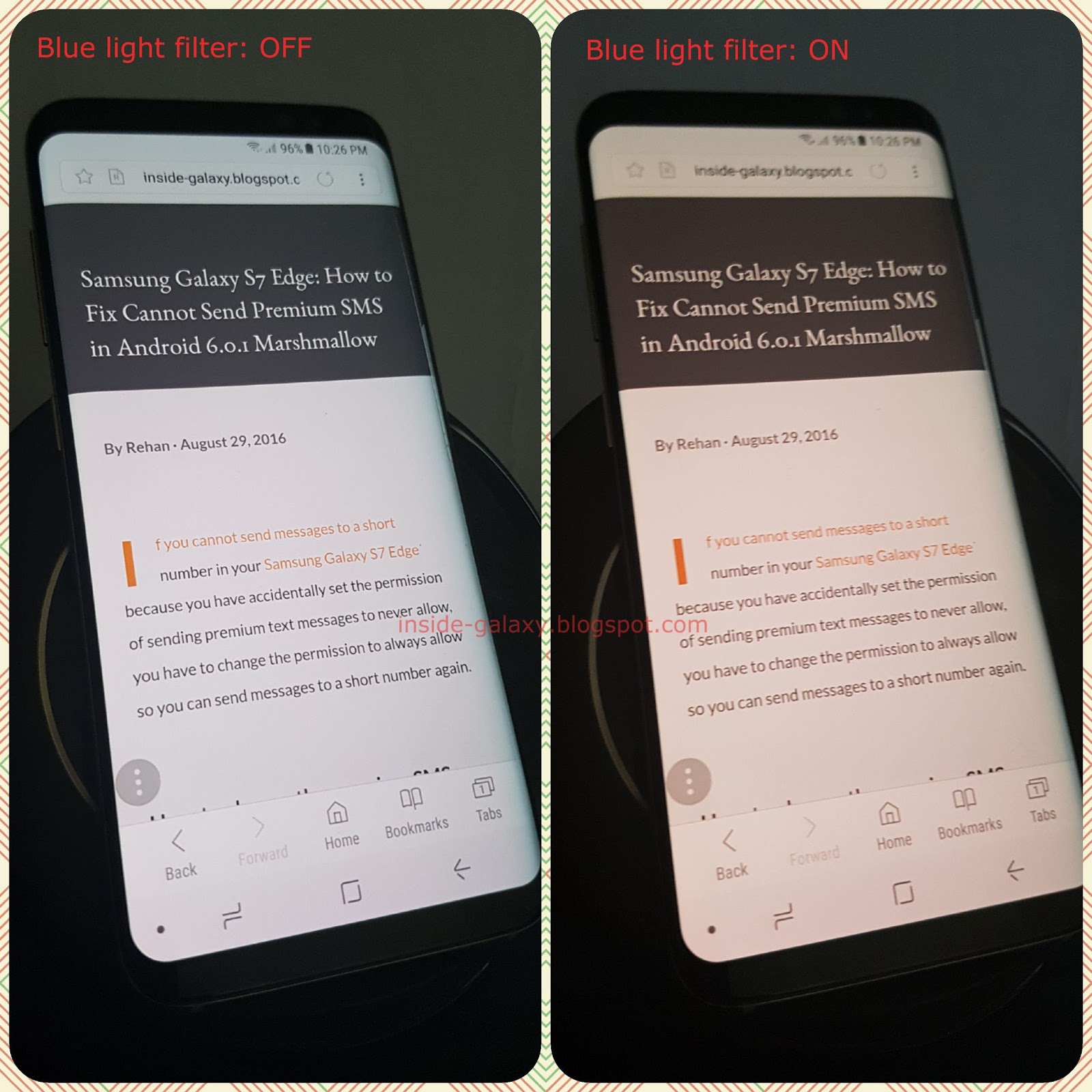 Inside Galaxy: Samsung Galaxy S8: How to Use Blue Light Feature in 7.0 Nougat