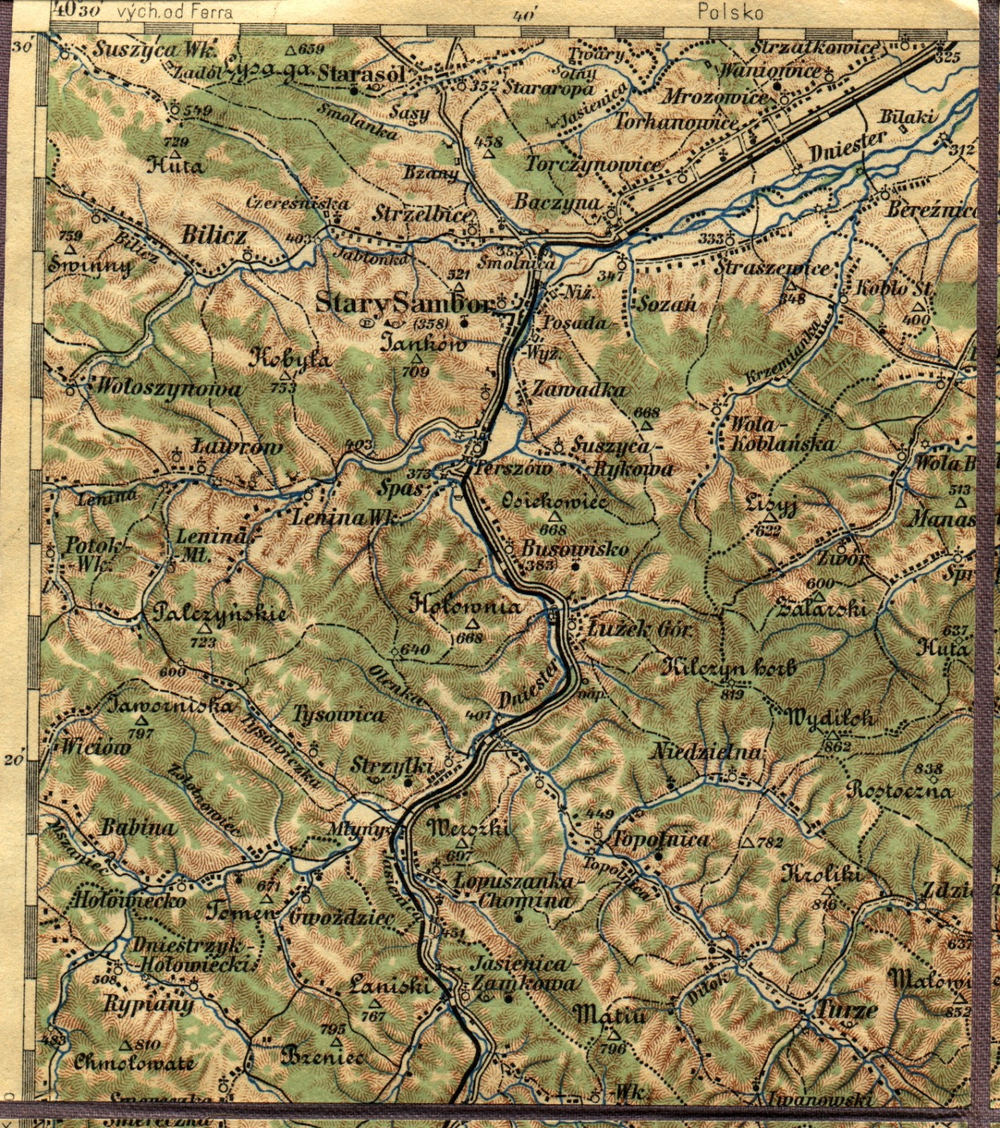 Zakarpatská Ukrajina: Mapy Svaljavy a okolí