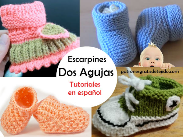 Escarpines para Bebes Tejidos en Dos Agujas / 8 Español