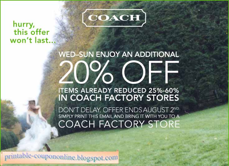 Printable Coupons 2020 Coach Coupons