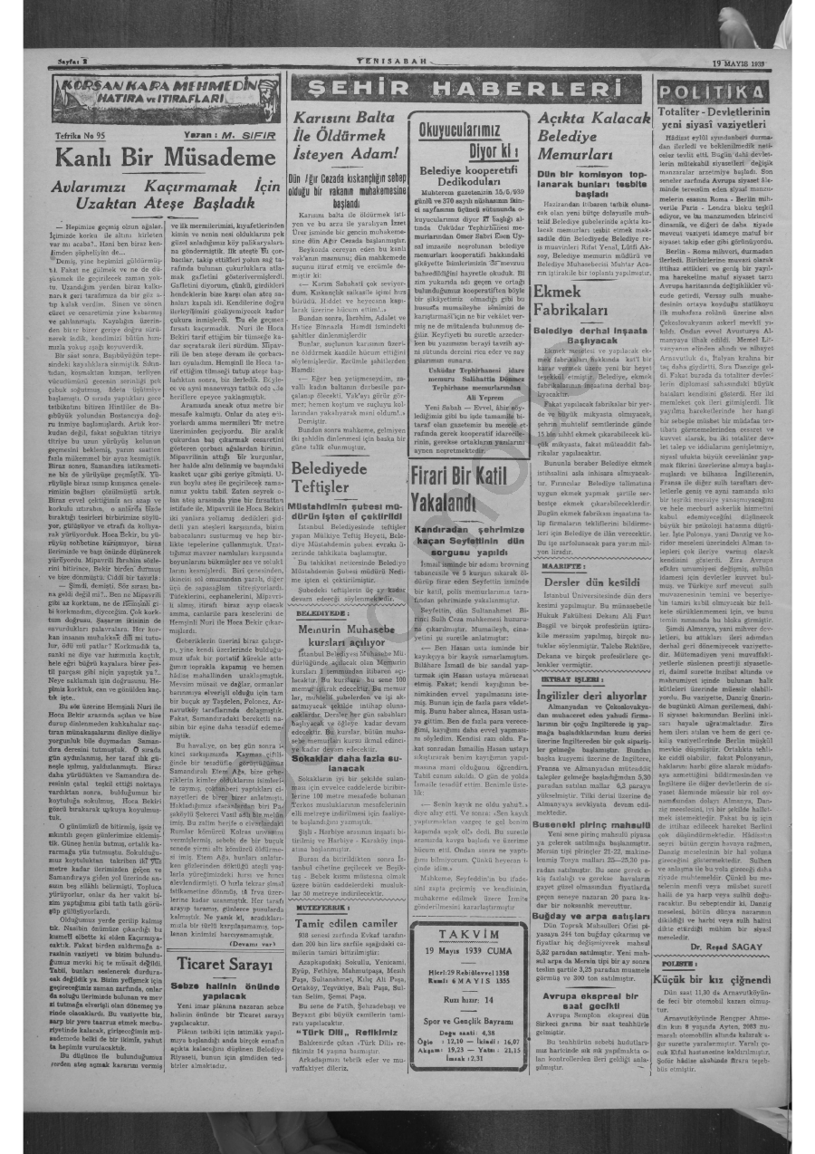 19 mayis 1939 yeni sabah tam metin