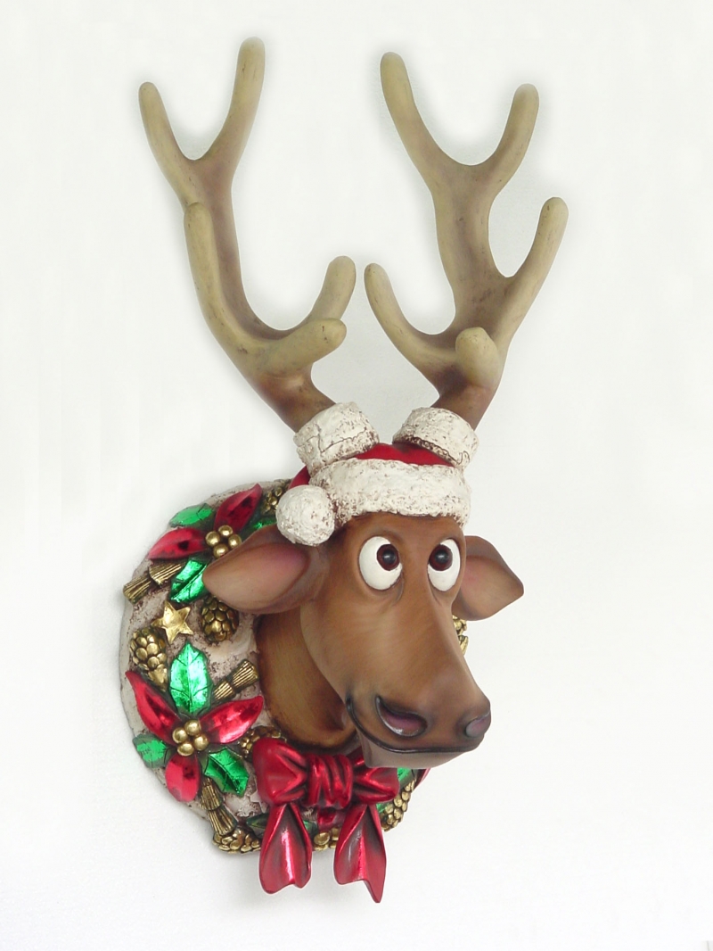 Любовь оленей. Северный олень голова. Christmas Reindeer head. Сахарная печать Северный олень голова. Christmas Reindeer head with ornaments.