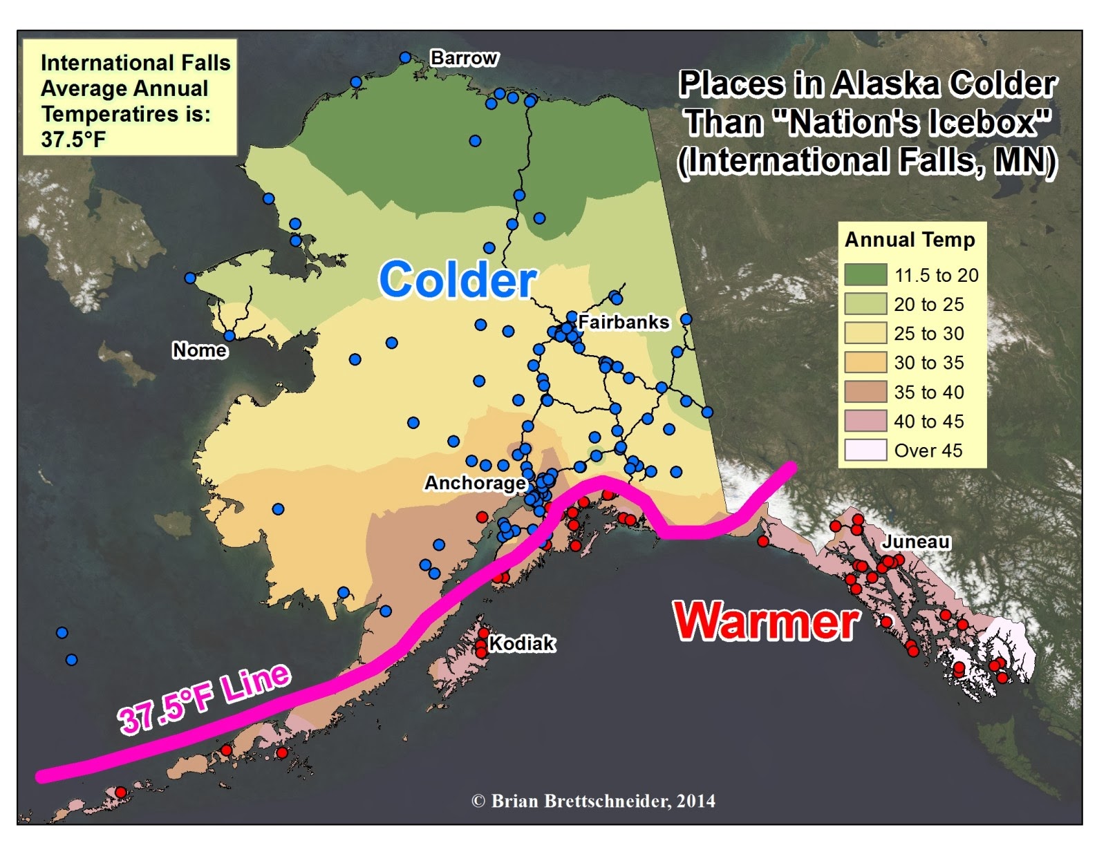 Deep Cold Alaska Weather & Climate Warm and Cold Spots in 2013
