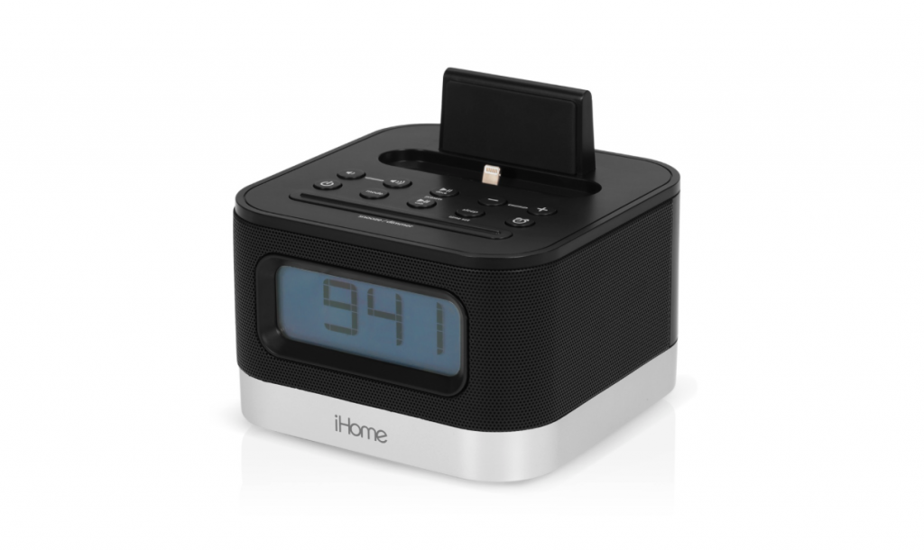 TouchBoard iHome, clock radio for iPhone which charges iDevice of any generation