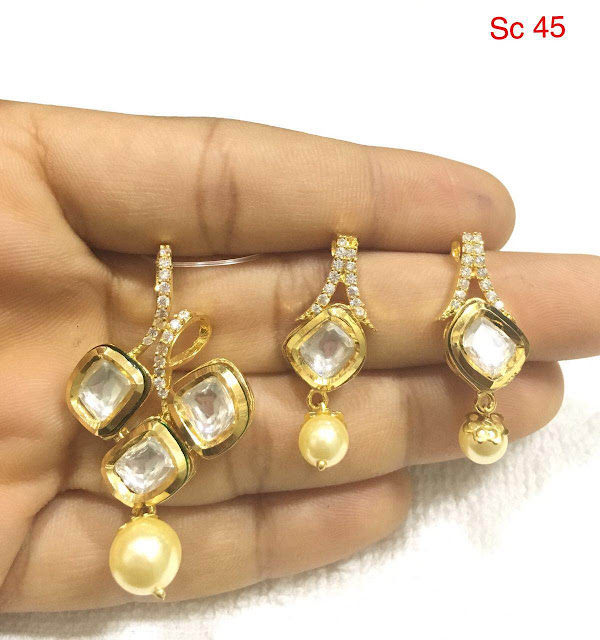 Pick Any Locket with Earrings 1100 Rupees Jewellery Designs