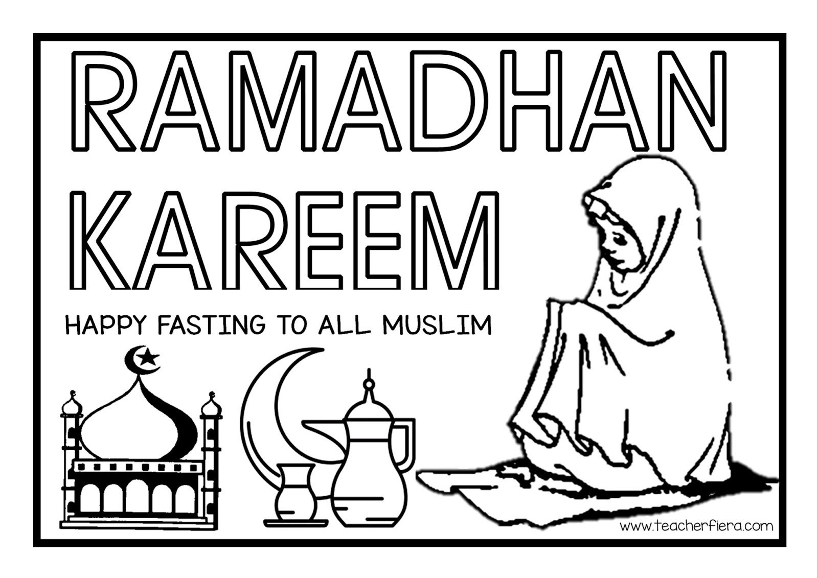 RAMADHAN KAREEM COLOURING SHEETS