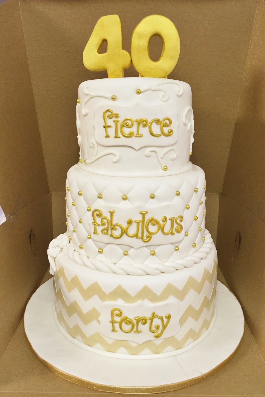 Cakes By Mindy Gold And White 40th Birthday Cake 6 Quot 8