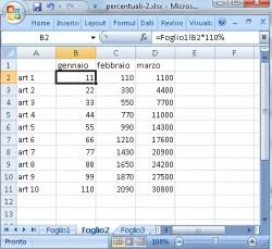 foglio di calcolo excel