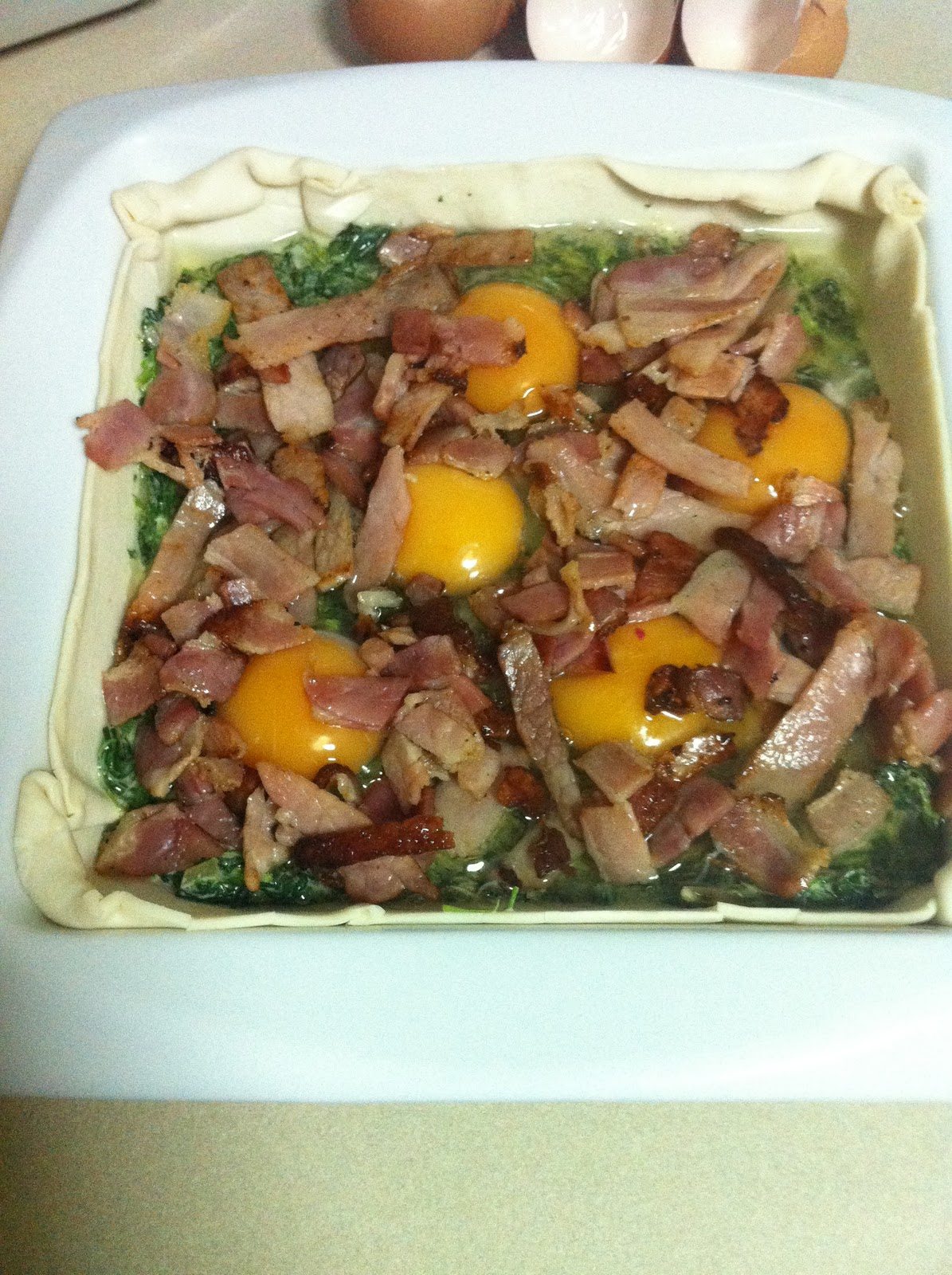 MUMMY STUFF Bacon & Egg & Spinach Pie....