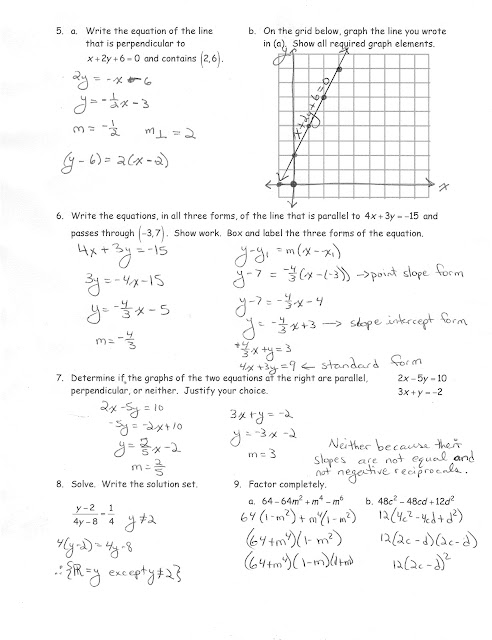 Iroquois Algebra Blog: Unit 7 Practice Quiz Answer Key