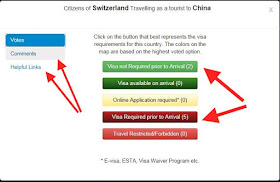 Vostingsystem von VisaMapper. Länderbezogene Übersicht der Visa Situation weltweit, hilft bei Reiseplanung und Weltreise