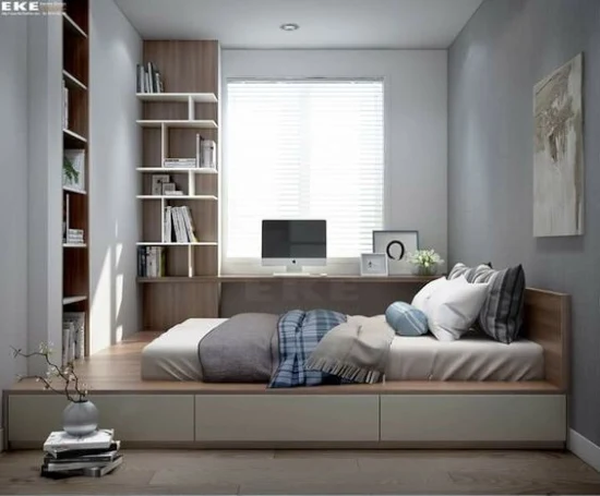 desain kamar tidur dengan lantai split level