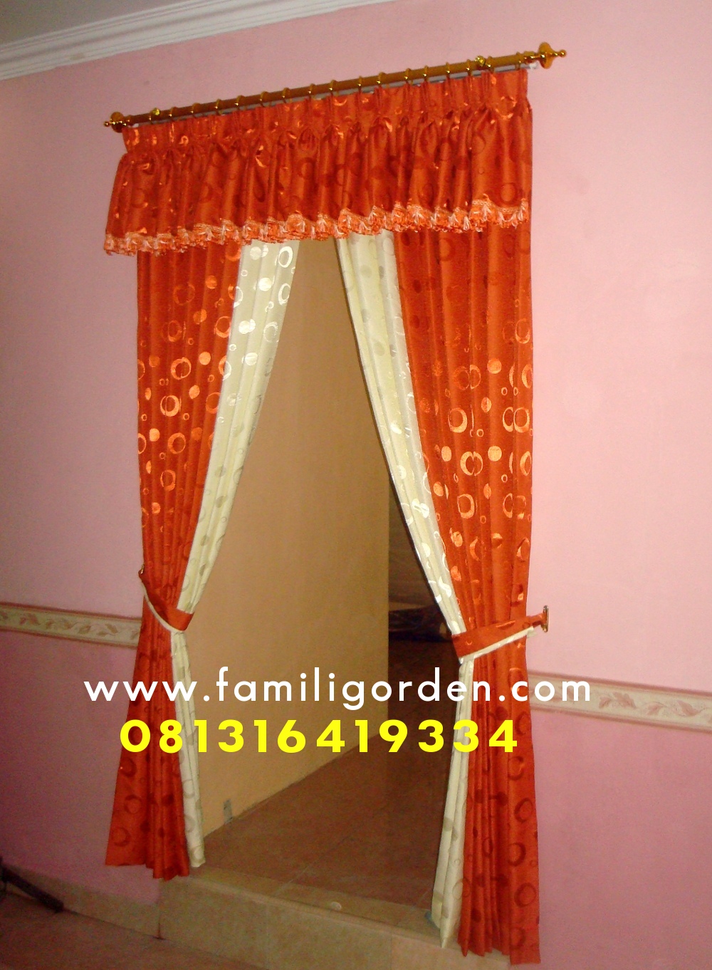 Model Gorden Warna Orange - Interior Minimalis