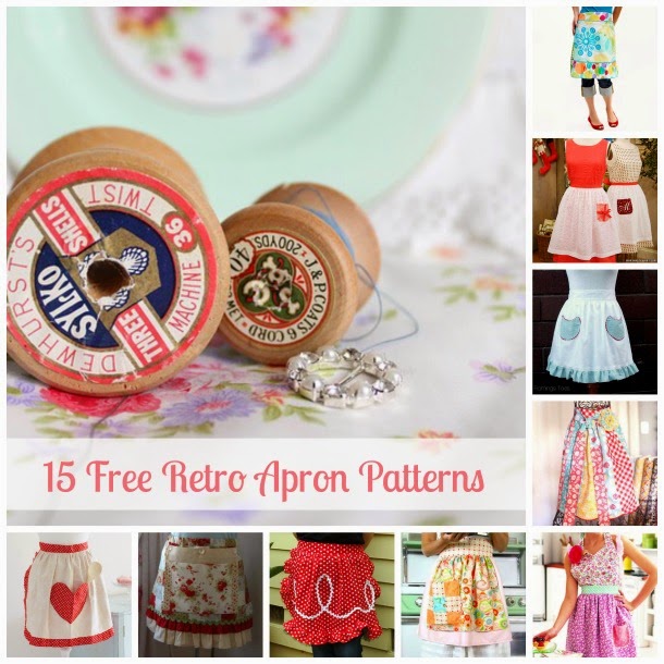 Free Retro Apron Patterns | Becky Cooks Lightly #freesewingpatterns