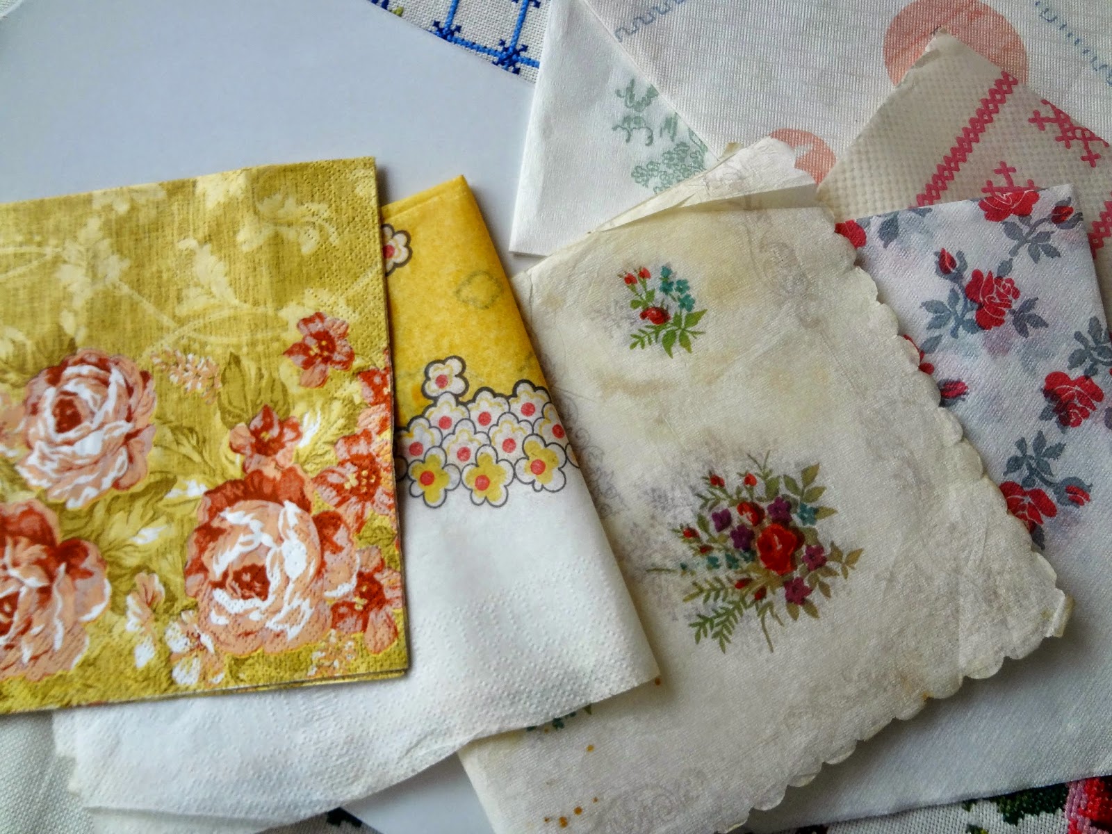 Little Treasures Paper napkins into craft background