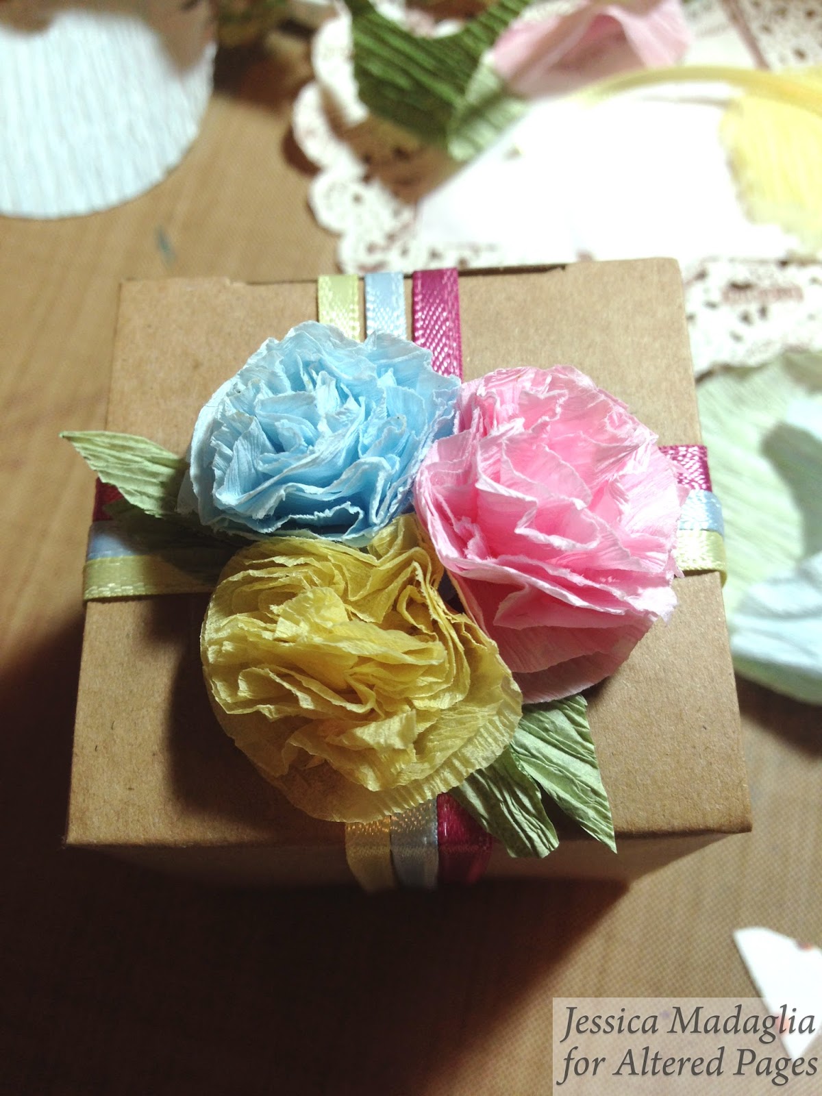 Crepe Paper flower boxes