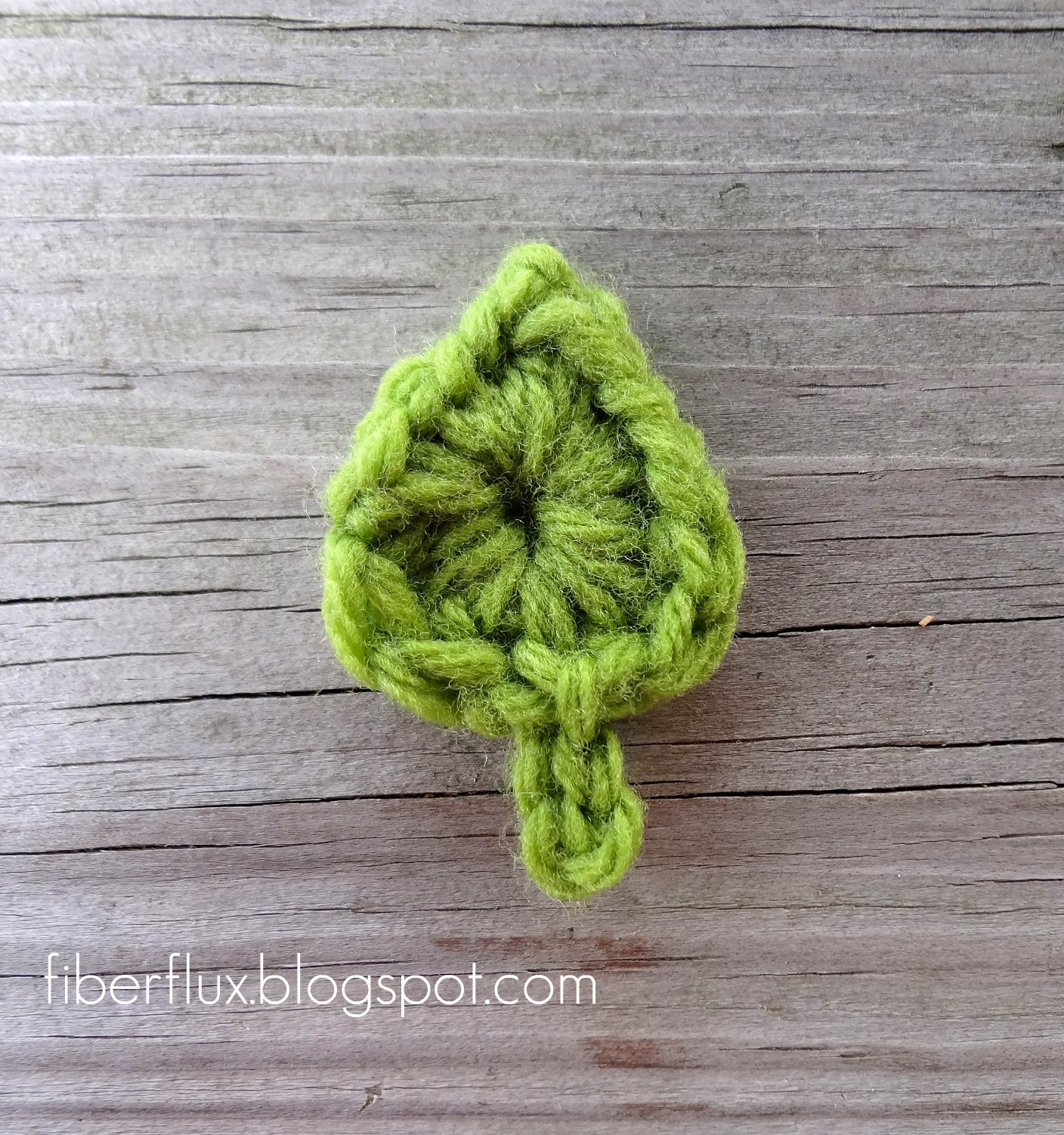 Fiber Flux Free Crochet Pattern...One Round Leaf (With Stem)
