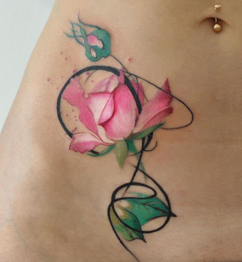 Este criativo aquarela rosa