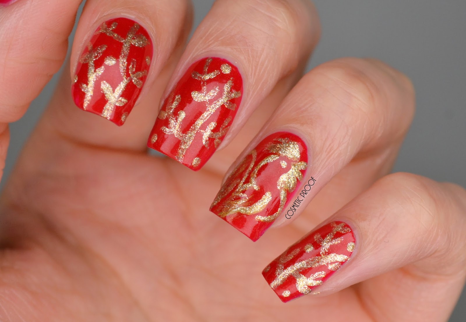 5. Red and Gold Lunar New Year Nails - wide 7