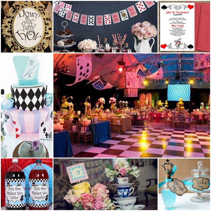 Alice in Wonderland Sweet Fifteen Quinceanera Theme Quince Candles
