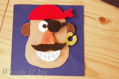 Mr. Potatohead Felt Quiet Book Template and Pattern Pirate