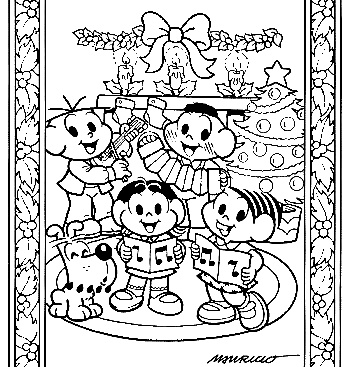 Feliz natal para colorir desenho de página para colorir de arte de linha de  natal para crianças