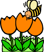 spring clipart bee flowers