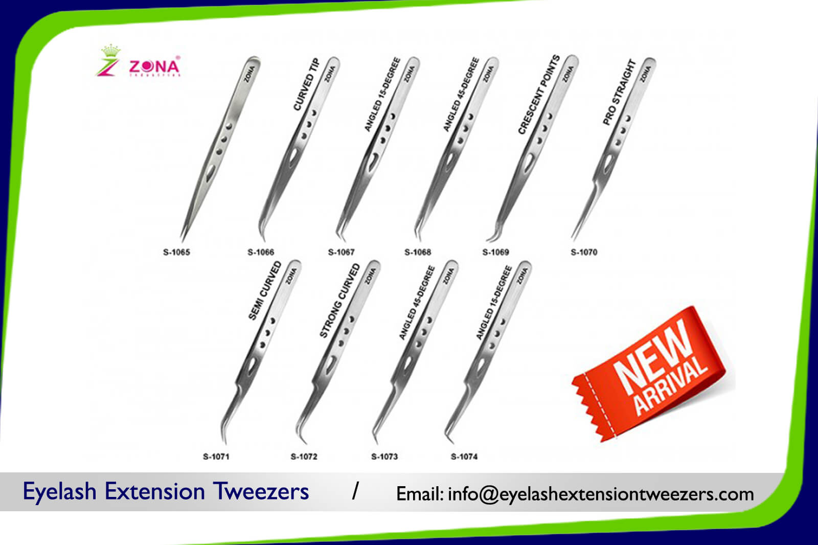 Zona Eyelash Extension Tweezers Zona Eyelash Extension Tweezers
