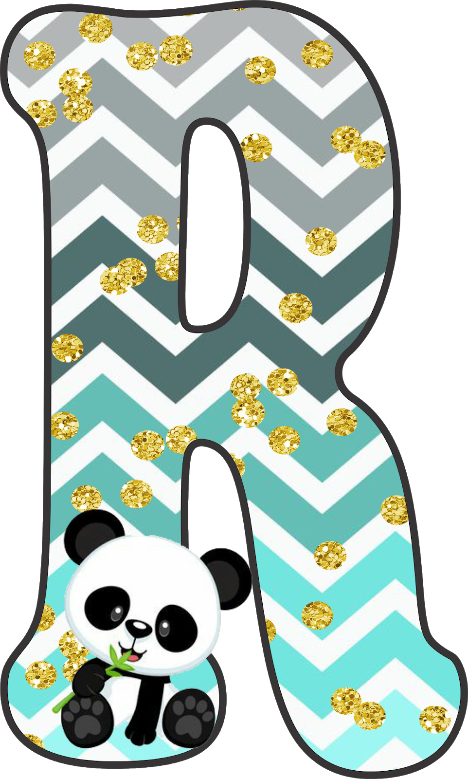 Alfabeto de Panda tierno para Descarga Gratis