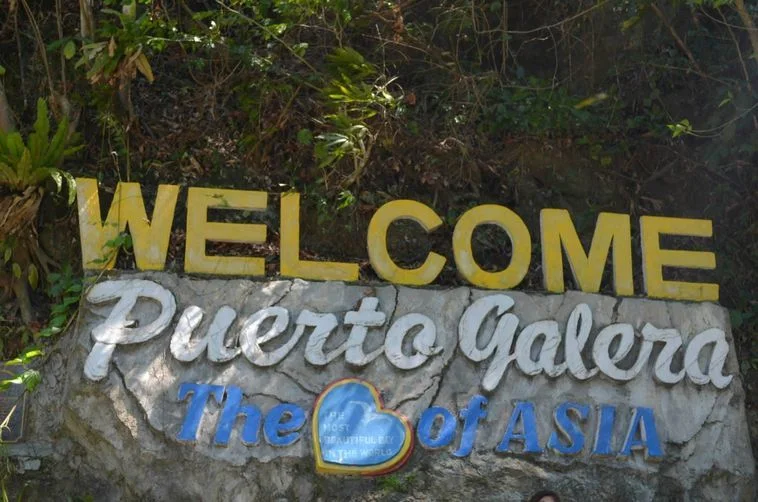 Welcome marker at Puerto Galera