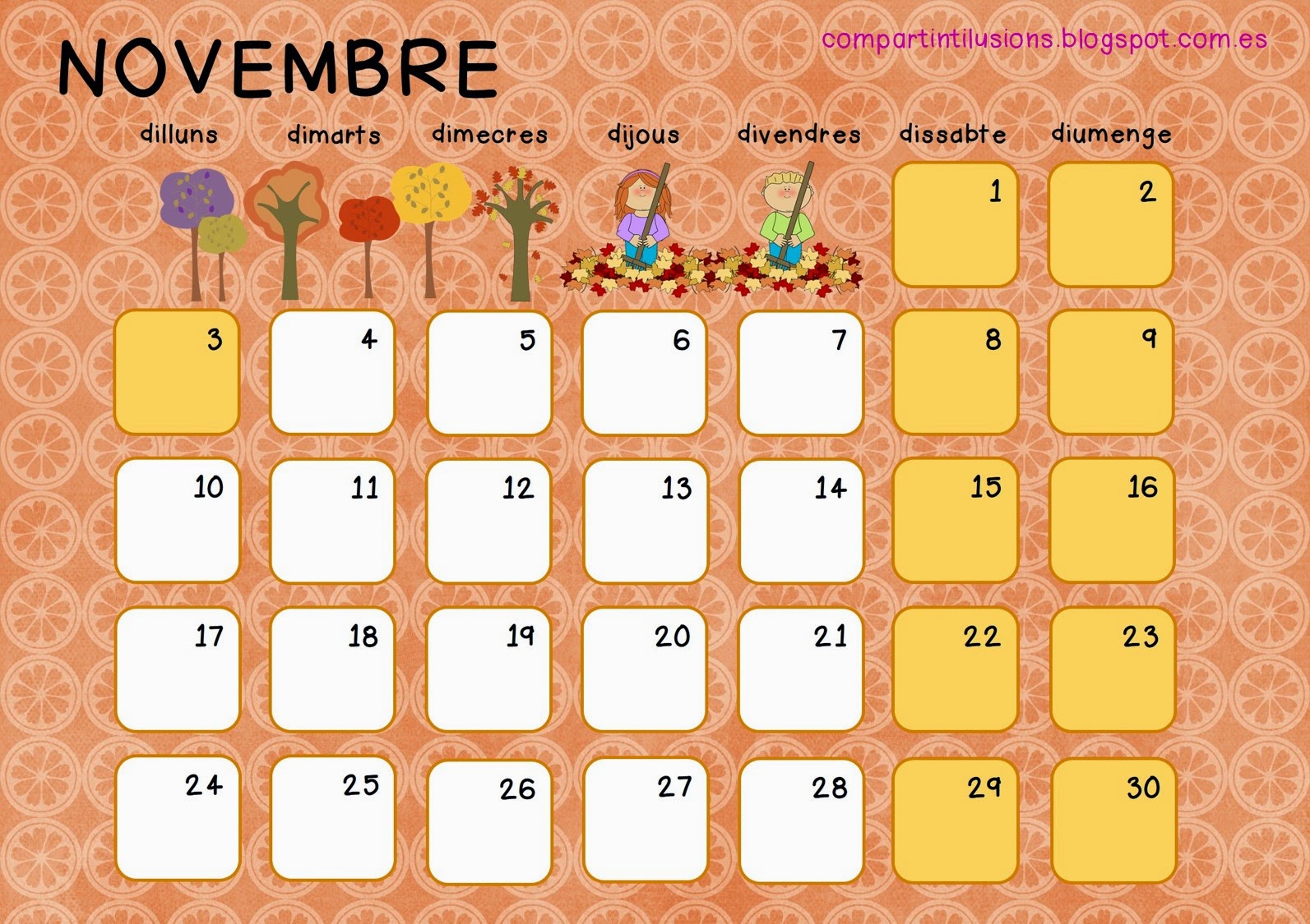 Compartint il·lusions Calendari novembre