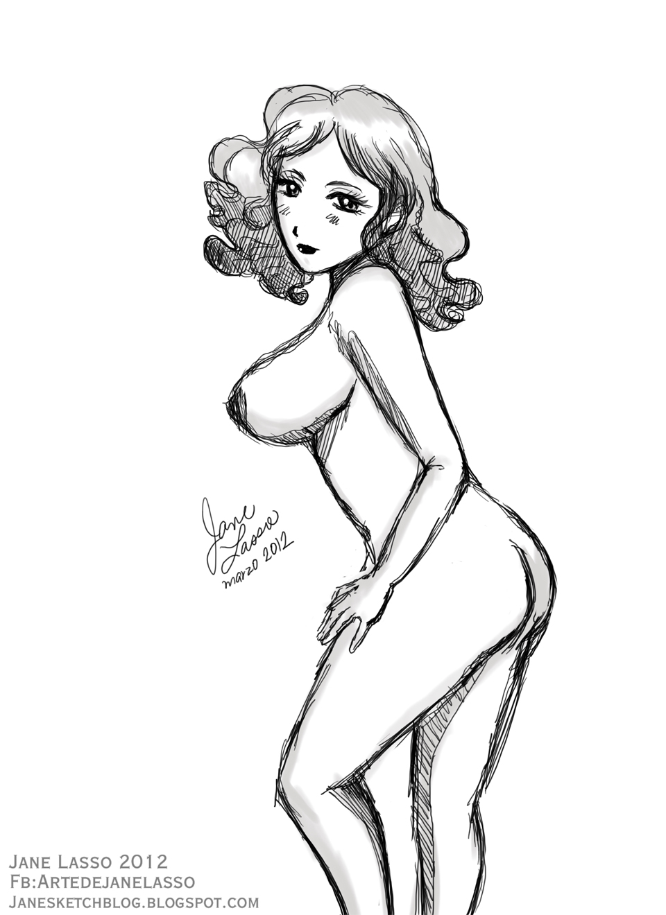 Dibujos y Sketches de Jane Lasso: Sketch de Chica Sexy