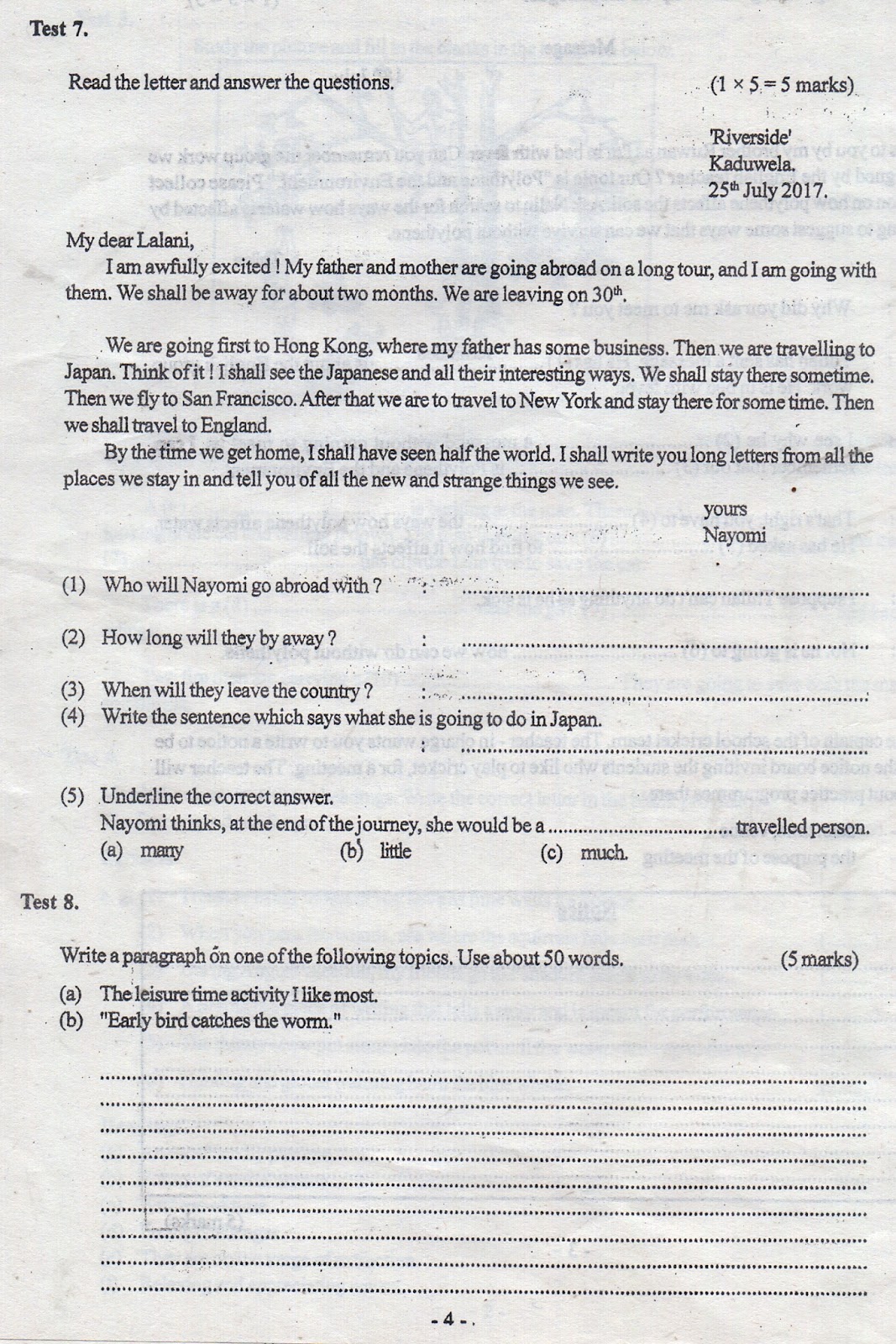 Write english papers year 8