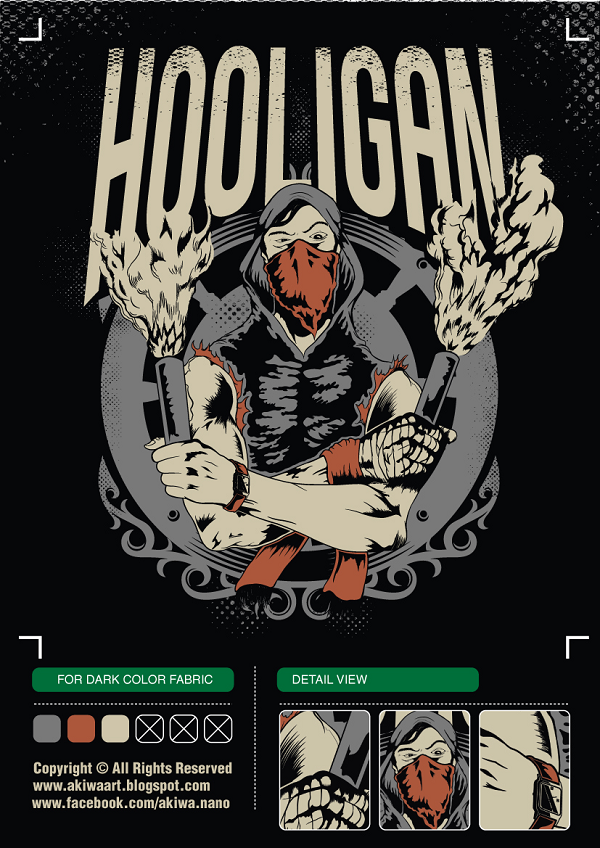 AKIWA ART: My Artwork : Hooligan Tee Design