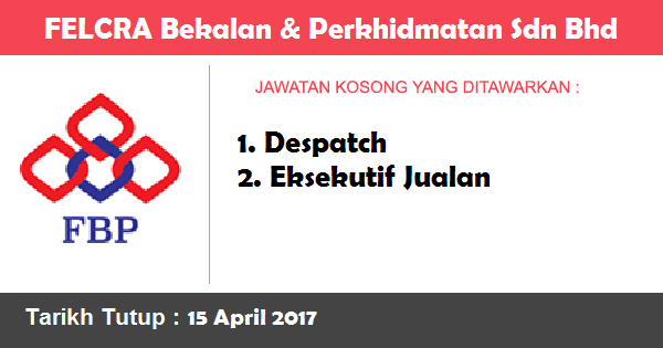 Jawatan Kosong di FELCRA Bekalan & Perkhidmatan Sdn Bhd Jawatan Kosong di FELCRA Bekalan & Perkhidmatan Sdn Bhd