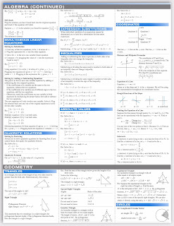 GRE: GRE Math Formula Sheet