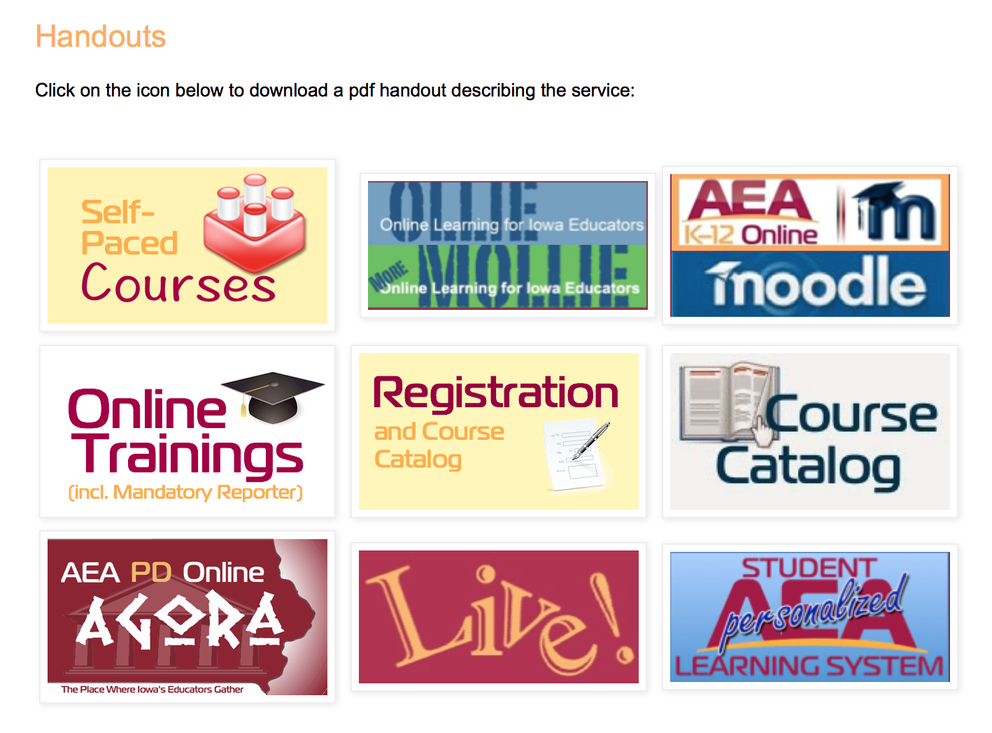 AEA Learning Online Handouts Available Online