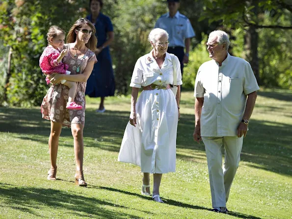 Danish Royal Family  posed for the media at the annual photo session at Grasten Slot.