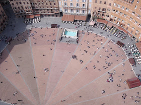 The Piazza del Campo is shaped like a scallop shell