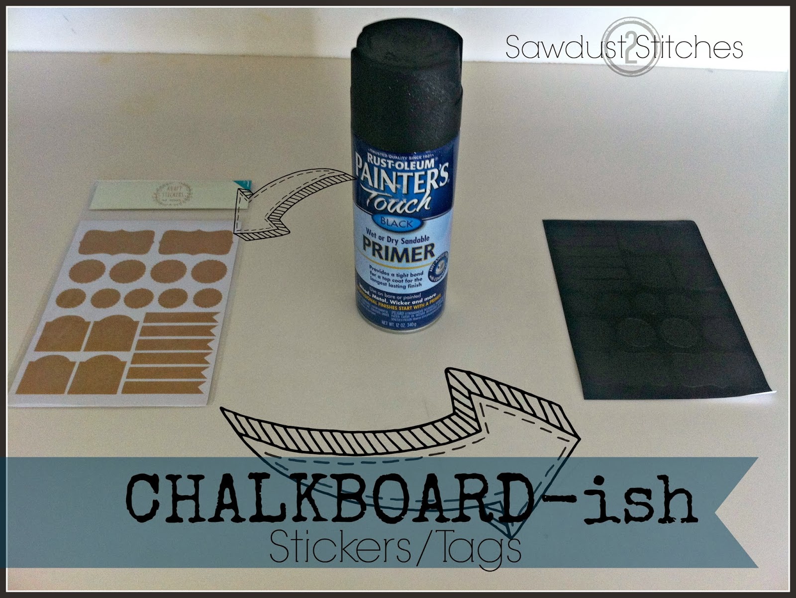 Chalkduster Sticker Chalkboard Stickers - Sawdust 2 Stitches