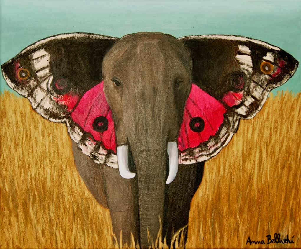 My little universe ELEPHANT WITH BUTTERFLY EARS · Painting · Illustration