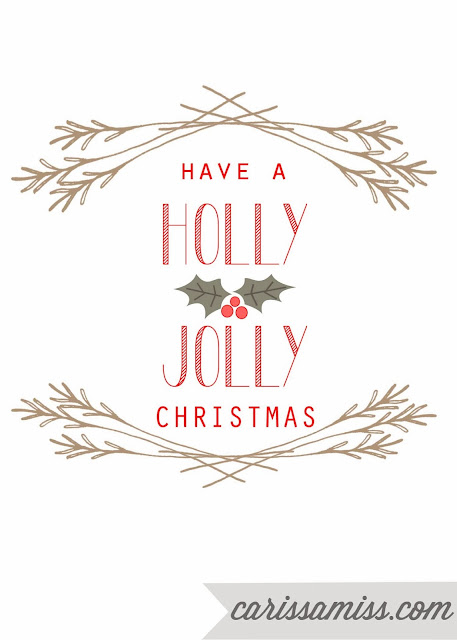 holly jolly christmas printable sign