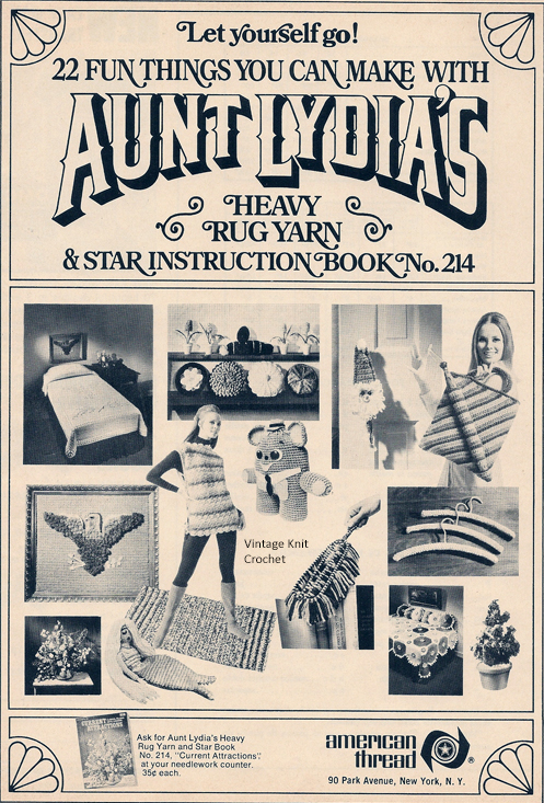 Vintage Knit Crochet Bits Of History Aunt Lydia S Heavy Rug Yarn American Thread