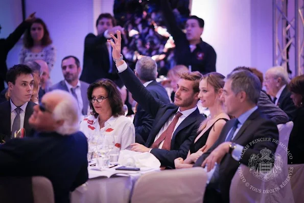Princess Stephanie of Monaco, Pierre Casiraghi and his wife Beatrice Casiraghi (Borromeo) and Louis Ducruet, his companion Marie attended a charity auction event