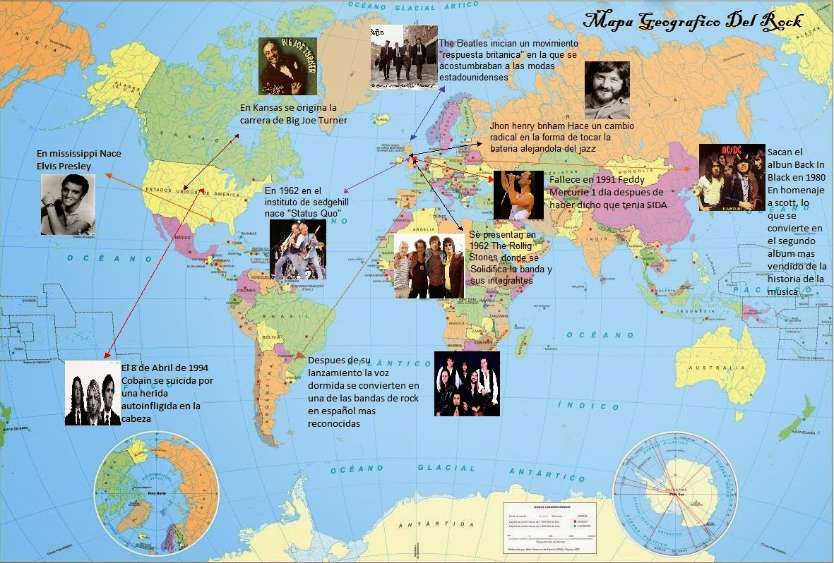Historia Del Rock Linea del tiempo,Mapa geografico y Comic Historia Del Rock Linea del tiempo,Mapa geografico y Comic